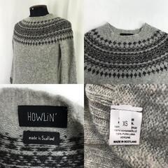 スコットランド製★HOWLiN'【ハウリン】 ウールセーター【メンズXS/グレー/gray】Tops◆BJ050-hの画像
