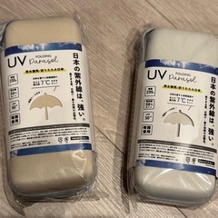 UV折りたたみ傘　男女兼用日傘　晴雨兼用　クリーム、ホワイト