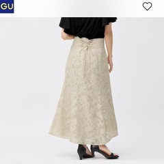 美品♡GUのジャガードバッグリボンスカートです☺️の画像