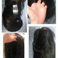 新品未使用　フルウィッグ　ふわロング　自然色　黒茶　64センチの画像