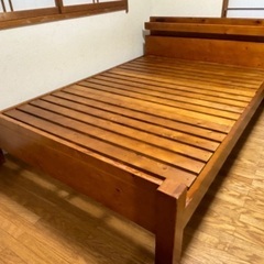 すのこベッド ダブルベッド 2口コンセント付き