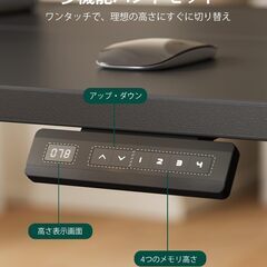電動 昇降ローデスク スタンディングデスク 幅100cm 奥行60cm 高さ48-72cm 上下昇降デスクの画像