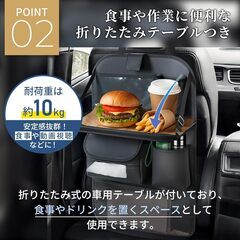 シートバックポケット 車 テーブル ティッシュケース 収納の画像