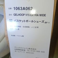 asics ゲルフープ V15 バスケットボールシューズ 26.0 ホワイトの画像