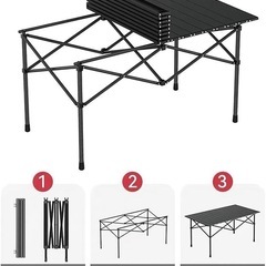 【新品未使用】アウトドアテーブル 簡単組立て 95×55×50cm 収納袋付きの画像