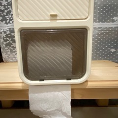 トイレットペーパーホルダー　　ホワイト　棚付　引き出し付の画像