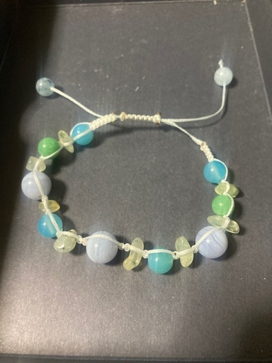 天然石ブレスレットマクラメ編み 寒色系