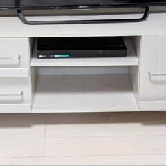 テレビボード120cm 白の木目調の画像