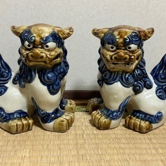 琉球焼 中城窯 沖縄 シーサー 置き物　ペア