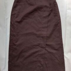 茶チェック ロングスカート タイトスカート スリット Mサイズくらい