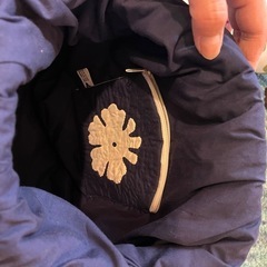 ハワイアン！キルティンググラニーバッグ 木製ハンドル付き　ホヌ柄　亀　花　紺の画像