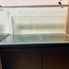 90cmガラス水槽 ロータイプ（ライト･台付き）の画像
