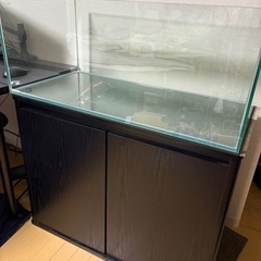 90cmガラス水槽 ロータイプ（ライト･台付き）