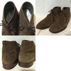 HERRING SHOES　イングランド製　スエードチャッカブーツ　uk8　ダークブラウン ヘリングシューズ　管No.X8の画像