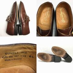 試着交換OK！イングランド製 Vintage 希少品　Desborough/デスボロー　モンクストラップ　ビジネスシューズ〈ブラウン/茶/BROWN〉size6.5　25.0//men's 菅NO.WZG-52の画像