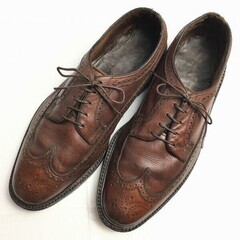 試着交換OK！1987年製？　FLORSHEIM　フローシャイム　ケンムール　ウイングチップ　ビジネスシューズ〈ブラウン/茶/BROWN〉size10E　27.5-28.0/メンズ//men's 菅NO.WZF-42の画像