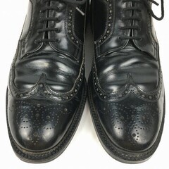 試着交換OK！Royal Tweed by Cheaney/チーニー　size9.5/28.0程度　イングランド製/Vintage 　ウイングチップ/シューズ〈黒/BLACK/ブラック〉メンズ//men's 菅NO.WZF-160の画像