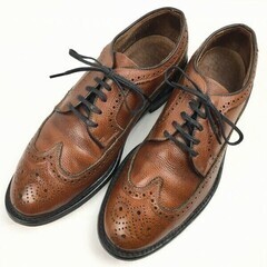 試着交換OK！希少Vintage 品　ANSI Z41 PT63 スチールトゥ　ウイングチップ〈ブラウン/茶/BROWN〉size7D/B　24.5-25.0程度/メンズ//men's 菅NO.WZF-156の画像