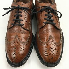 試着交換OK！希少Vintage 品　ANSI Z41 PT63 スチールトゥ　ウイングチップ〈ブラウン/茶/BROWN〉size7D/B　24.5-25.0程度/メンズ//men's 菅NO.WZF-156の画像