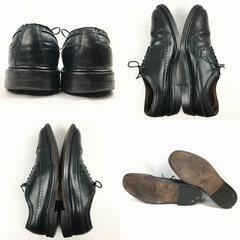 試着交換OK！60s-70s?Vintage 　HANOVER/ハノーバー　ロングウイングチップ〈黒/BLACK/ブラック〉size10B/AA　26.5-27.0-27.5程度/メンズ//men's 菅NO.WZF-153の画像