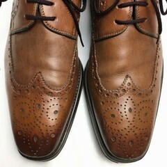 美品！試着交換OK！MAGNANNI　マグナーニ　ウイングチップ　ビジネスシューズ〈ブラウン/茶/BROWN〉size7.5D　Vintage/　/メンズ//men's 菅NO.WZF-114の画像