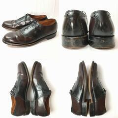 70s-80s/Vintage★THE WORTHMORE SHOE【サイズ10.5B　27.0-27.5】USA サドルシューズ　ビジネスシューズ　黒×こげ茶　管NO.WZF-11の画像