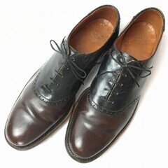 70s-80s/Vintage★THE WORTHMORE SHOE【サイズ10.5B　27.0-27.5】USA サドルシューズ　ビジネスシューズ　黒×こげ茶　管NO.WZF-11の画像
