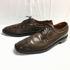 試着交換OK！Gimbels/ギンベル【サイズ9.5　28.0】70s-80s?イングランド製　ウイングチップ　茶/ブラウン　Vintage/Shoes　管NO.WZE-53の画像