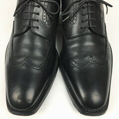 試着交換OK！a.testoni/ア・テストーニ　イタリア製　ウイングチップ/ビジネスシューズ〈黒/BLACK/ブラック〉size7G/25.5程度　ヒール高め/メンズ//men's 菅NO.WZE-190の画像