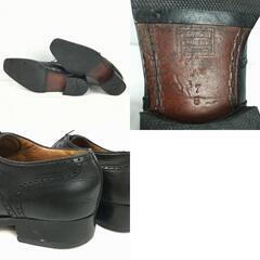 試着交換OK！a.testoni/ア・テストーニ　イタリア製　ウイングチップ/ビジネスシューズ〈黒/BLACK/ブラック〉size7G/25.5程度　ヒール高め/メンズ//men's 菅NO.WZE-190の画像