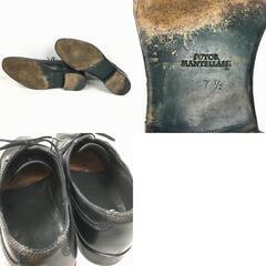 試着交換OK！SUTOR MANTELLASSI/ストールマンテラッシ　ウイングチップ/ビジネスシューズ〈黒/BLACK/ブラック〉size7.5/26.0程度　Vintage///men's 菅NO.WZE-185の画像