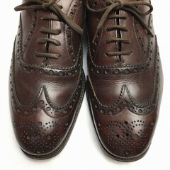試着交換OK！80s-90sVintage 　CHURCH'S 3都市 旧チャーチ フルブローグ　size25.0-25.5-26.0相当 ウイングチップ ダークブラウン/茶/BROWN〉メンズ//men's 菅NO.WZE-119の画像