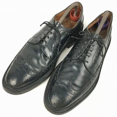 試着交換OK！FLORSHEIM/フローシャイム/インペリアル　ロングウイングチップ　ケンムール〈黒/BLACK/ブラック〉size9.5D/27.0-27.5　Vintage//men's 菅NO.WZD-190の画像