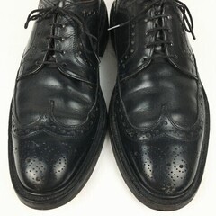 試着交換OK！FLORSHEIM/フローシャイム/インペリアル　ロングウイングチップ　ケンムール〈黒/BLACK/ブラック〉size9.5D/27.0-27.5　Vintage//men's 菅NO.WZD-190の画像