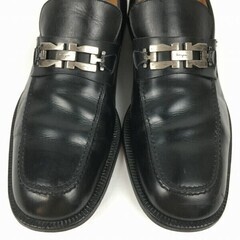 試着交換OK！フェラガモ　イタリア製　size9.5EE　オールレザー　ビットモカシン　スリッポンシューズ　ローファー〈黒/BLACK/ブラック〉メンズ〕/men's 菅NO.WZD-184の画像