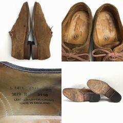 試着交換OK！Alfred Sargent　アルフレッドサージェント　イングランド製　スウェード セミブローグ　シューズ〈ブラウン/茶/BROWN〉size8/メンズ//men's 菅NO.WZD-137の画像