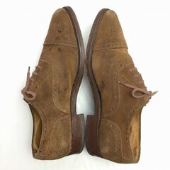 試着交換OK！Alfred Sargent　アルフレッドサージェント　イングランド製　スウェード セミブローグ　シューズ〈ブラウン/茶/BROWN〉size8/メンズ//men's 菅NO.WZD-137の画像