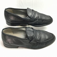 試着交換OK！CHURCH'S moccasins/チャーチ　size9G　イタリア製Vintage モデル　モカシン　スリッポン　ローファー〈黒/BLACK/ブラック〉〕/men's 菅NO.WZC-184の画像