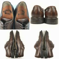 試着交換OK！SANTONI/サントーニ　イタリア製　ウイングチップ/ビジネスシューズ　ダークブラウン/茶/BROWN〉size7.5F/26.0程度//men's 菅NO.WZB-222の画像