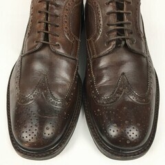 試着交換OK！SANTONI/サントーニ　イタリア製　ウイングチップ/ビジネスシューズ　ダークブラウン/茶/BROWN〉size7.5F/26.0程度//men's 菅NO.WZB-222の画像