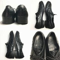 試着交換OK！1950s-60s?　幻の希少Vintage エドウィンクラップ　Edwin Clapp　型押しUチップ　シューズ〈黒/BLACK/ブラック〉size10　27.5-28.0　/men's 菅NO.WZB-180の画像