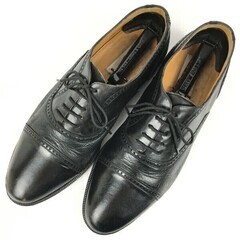 スペイン製ビンテージ　Mezlan/メスラン/メツラン　キャップトゥ　ビジネスシューズ　黒　サイズ9.5M/27.0-27.5程度　管NO.WZA-440の画像