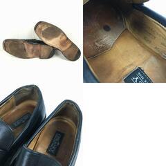 試着交換OK！CHEANEY/チーニー　Vintage タグ　size8　26.5程度　コインローファー/ビジネスシューズ〈黒/BLACK/ブラック〉Vintage〕/men's 菅NO.WZA-427の画像