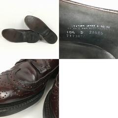 試着交換OK！80s-90s Vintage品　USA百貨店系?【10.5D　28.0　バーガンディ】　ロングウイングチップ　アメリカンブローグ　管NO.WZA-425の画像