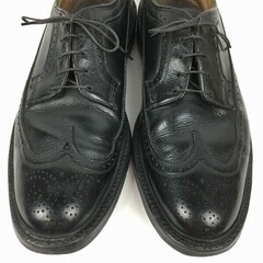 試着交換OK！70sVintage 　1973　FLORSHEIM/フローシャイム/インペリアル　ケンムール　ロングウイングチップ〈黒/BLACK〉size10C/26.5-27.0-27.5//men's 菅NO.WZA-399の画像