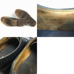試着交換OK！70sVintage 　1973　FLORSHEIM/フローシャイム/インペリアル　ケンムール　ロングウイングチップ〈黒/BLACK〉size10C/26.5-27.0-27.5//men's 菅NO.WZA-399の画像