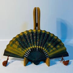 置物 扇子 金属製 脚付 鉄扇の画像