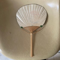 緑　昭和レトロ　竹　うちわ　アンティークの画像