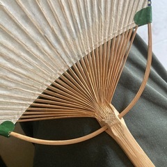 緑　昭和レトロ　竹　うちわ　アンティークの画像