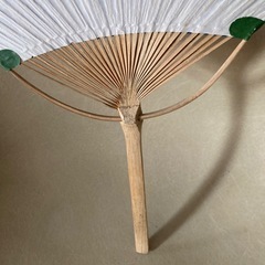青　うちわ　竹製　昭和レトロ　浴衣にの画像